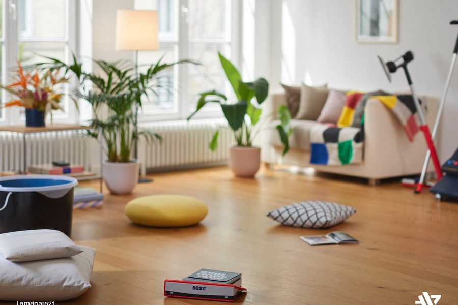 Salon lumineux d’un logement à Bruxelles
