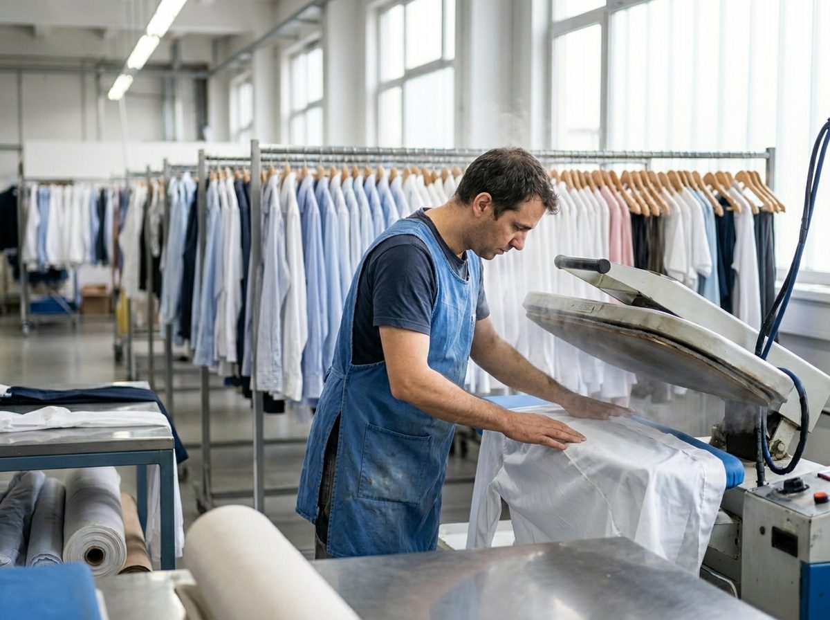Professioneel strijken van was in het atelier